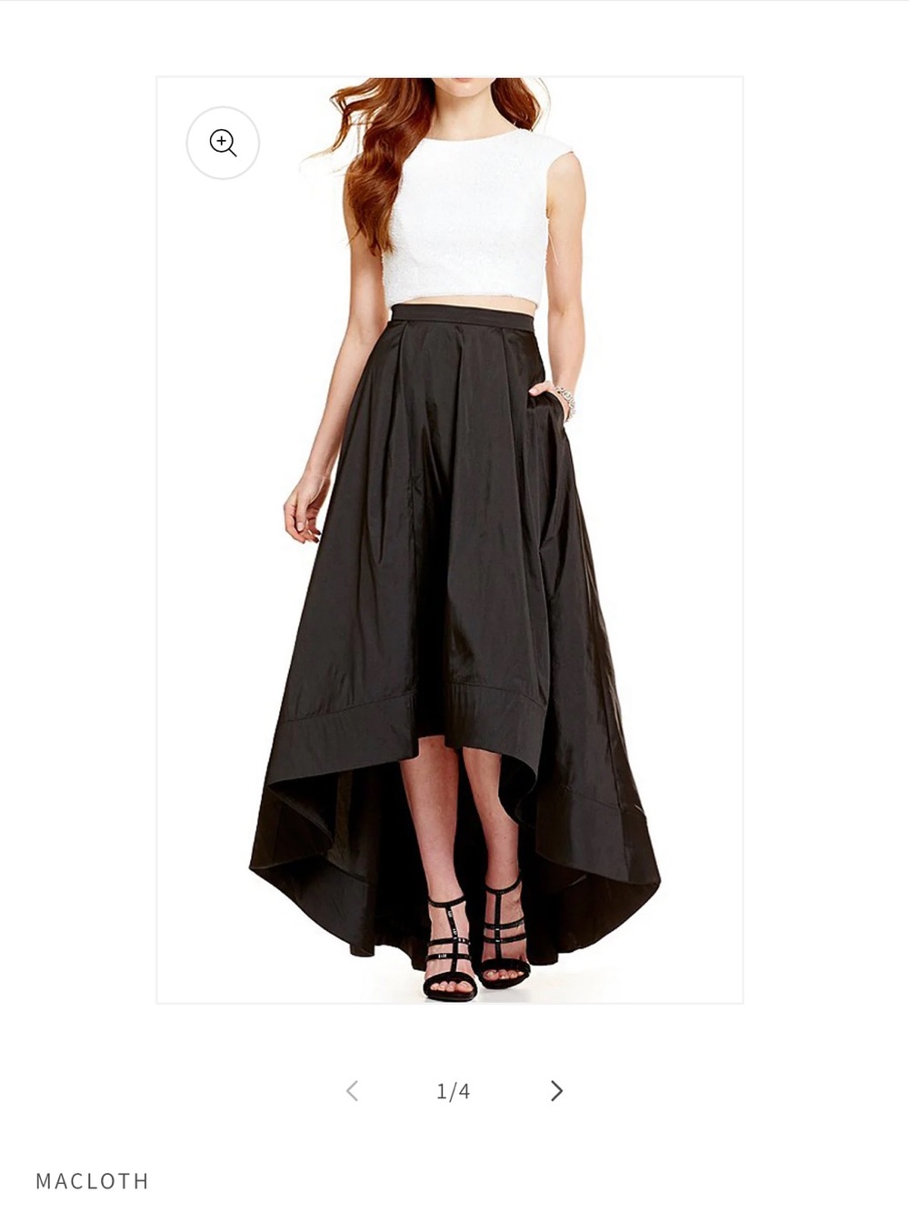 NWT Macloth High-low Skirt in Black Sz 6 B131